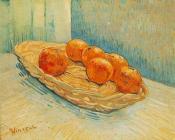 带篮子和六个桔子的静物画 - 文森特·威廉·梵高